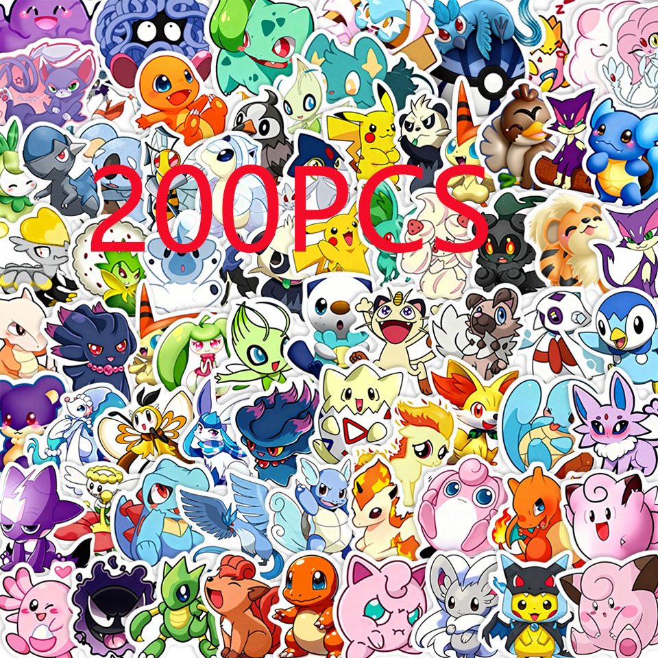 Laptop Accessories Wholesale - 100/200pcs Pokemon Anime Stickers Pikachu Kawaii