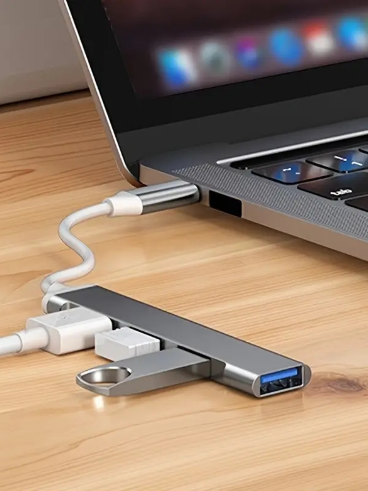 Laptop Accessories You Need - 4 Port Multi Splitter Type C