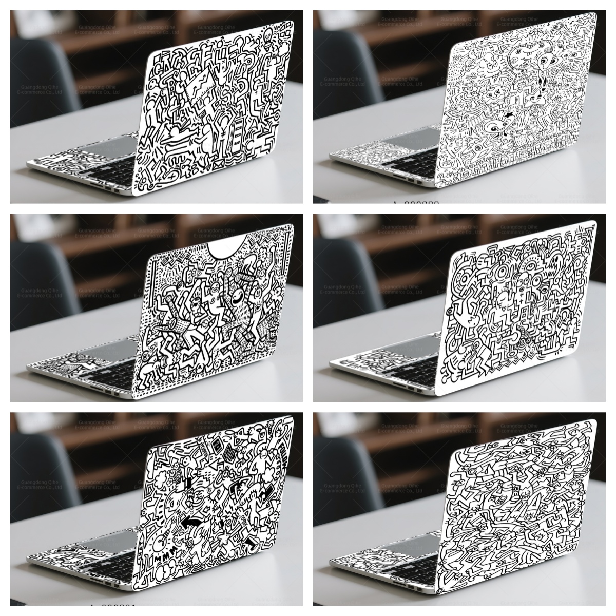 2Pcs Black White Doodle Laptop - Victus Laptop Accessories 리뷰 및 가격