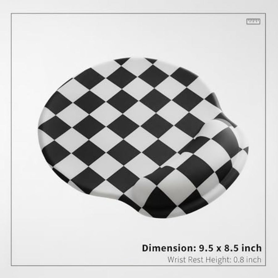 White Checkered Mouse Pad with - Laptop Accessories For Wrist Support 리뷰 및 가격