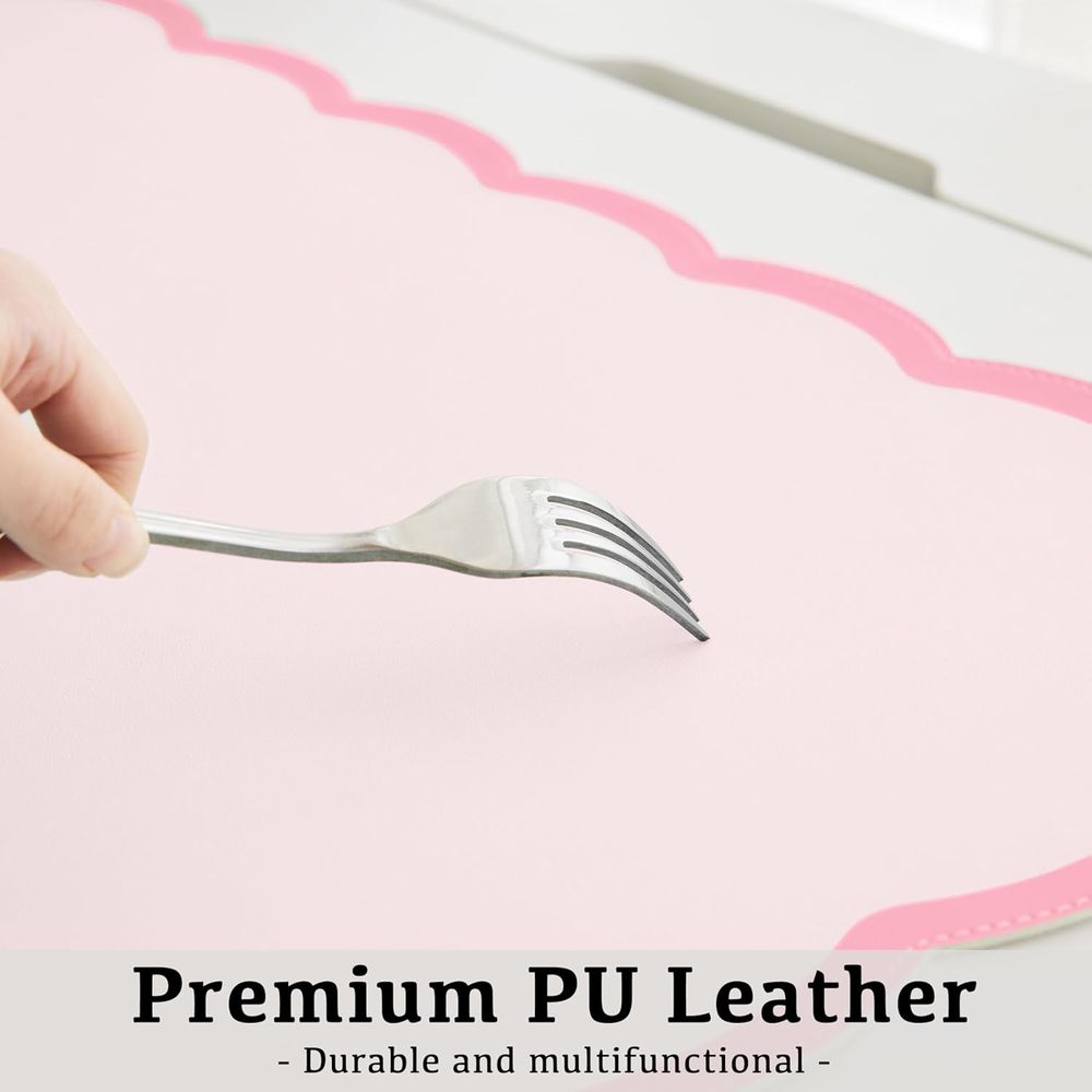 Large Pink PU Leather Desk Mat - Laptop Accessories Writing Pad 리뷰 및 가격