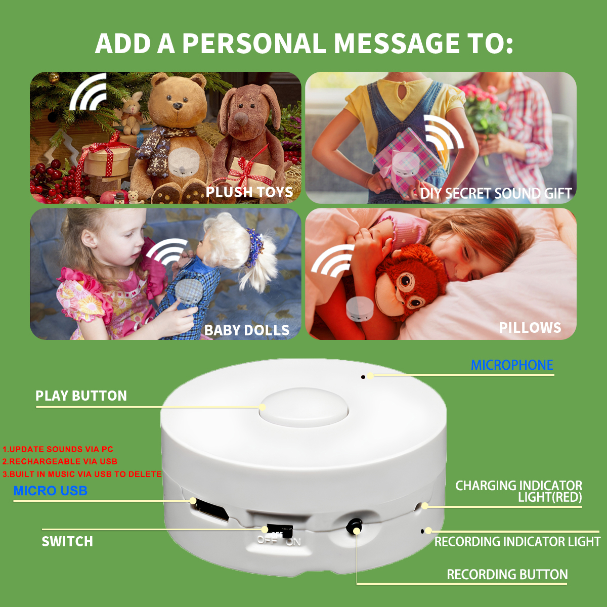 4M Voice Recording Button for  - Monitor Portable Usb 리뷰 및 가격