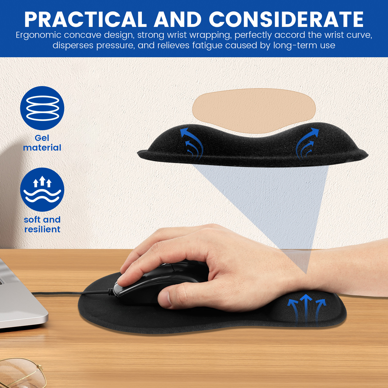 1/4 Pcs Ergonomic Mouse Pad No - Laptop Accessories For Wrist Support 리뷰 및 가격